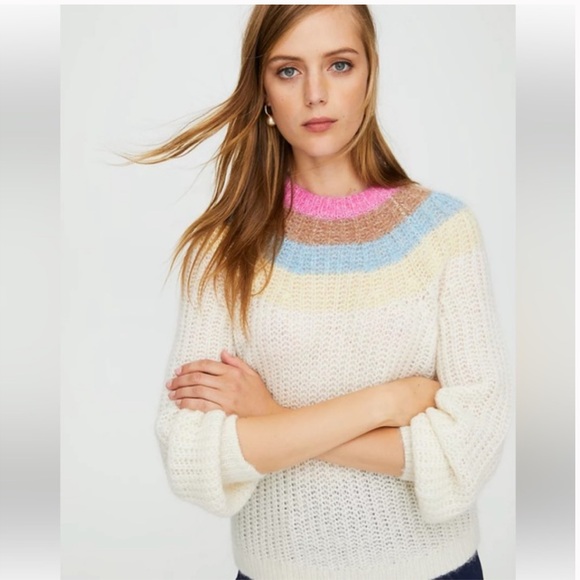 Aritzia Wilfred Giselle Butter Yellow Saba Mohair Alpaca Blend Sweater - Picture 4 of 15